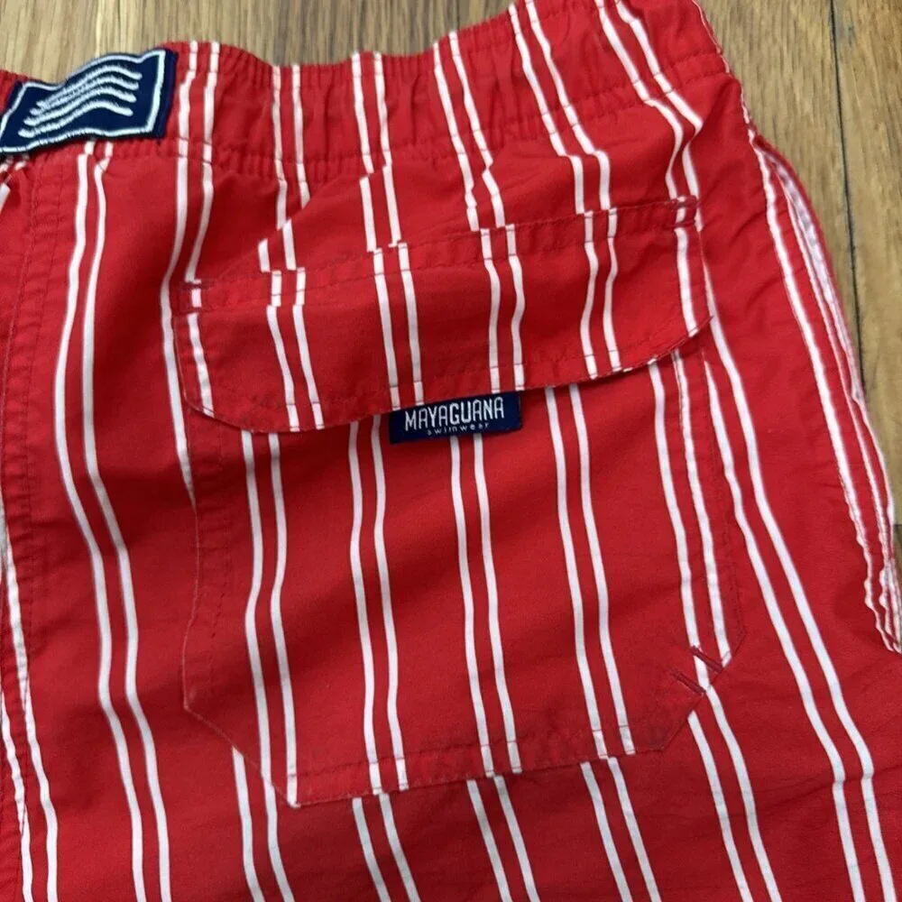 Mayaguana Rialto Men's Swimwear Red Stripe Size XS